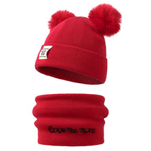 Load image into Gallery viewer, Winter baby scarf hat