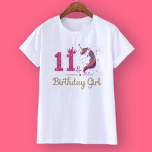 Load image into Gallery viewer, Unicorn Birthday Girls T-Shirt 1-12 Birthday