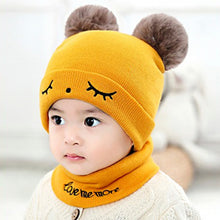 Load image into Gallery viewer, Winter baby scarf hat
