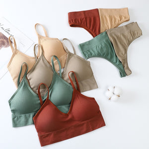 Wireless bralette underwear set