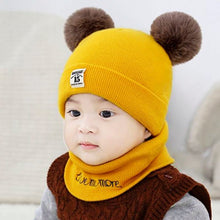 Load image into Gallery viewer, Winter baby scarf hat
